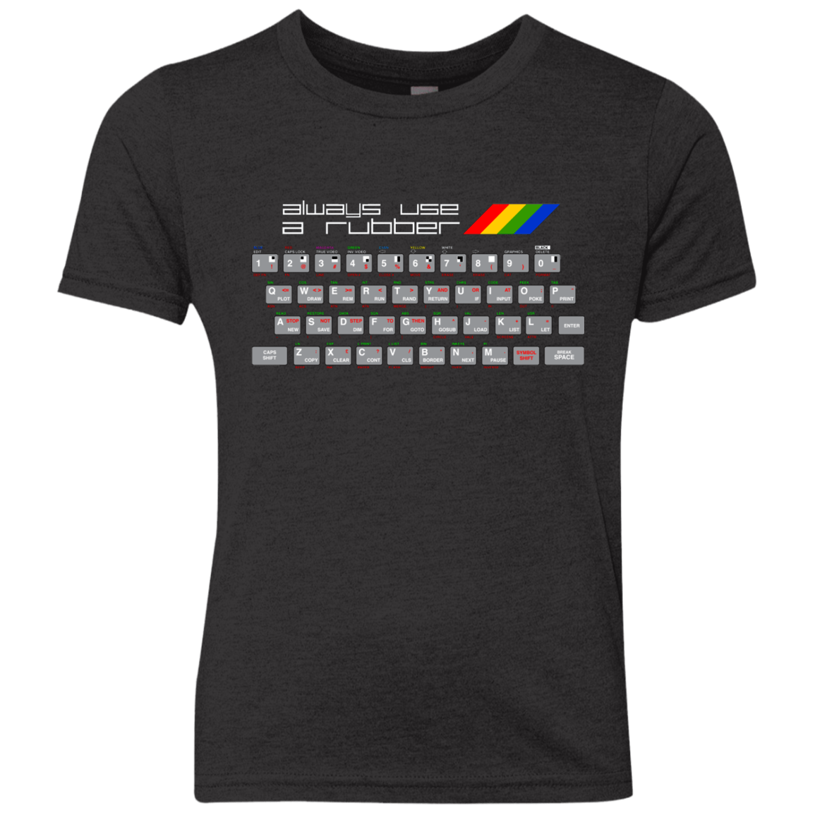 T-Shirts Vintage Black / YXS Always Use A Rubber Youth Triblend T-Shirt