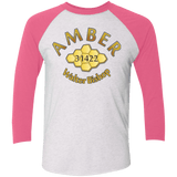 T-Shirts Heather White/Vintage Pink / X-Small Amber Triblend 3/4 Sleeve