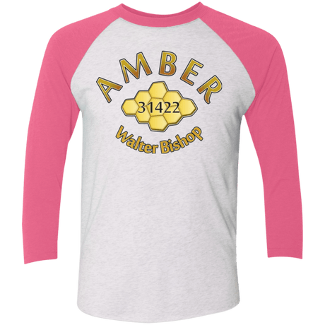 T-Shirts Heather White/Vintage Pink / X-Small Amber Triblend 3/4 Sleeve