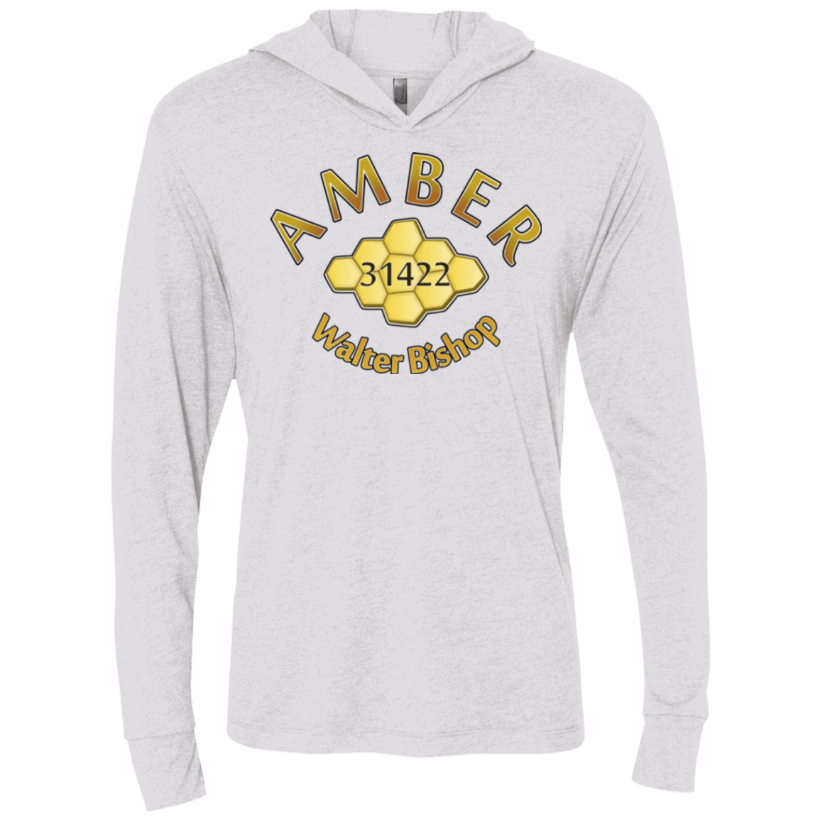 T-Shirts Heather White / X-Small Amber Triblend Long Sleeve Hoodie Tee