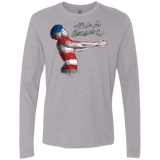 T-Shirts Heather Grey / S America Men's Premium Long Sleeve