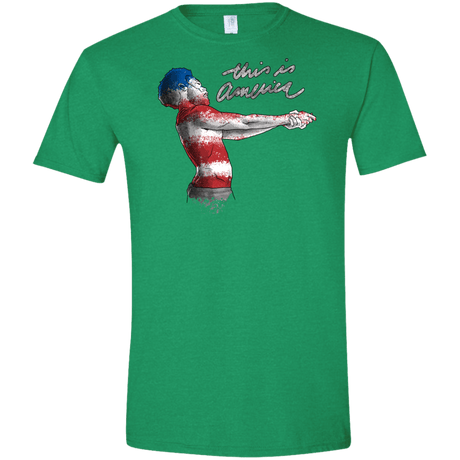 T-Shirts Heather Irish Green / S America Men's Semi-Fitted Softstyle