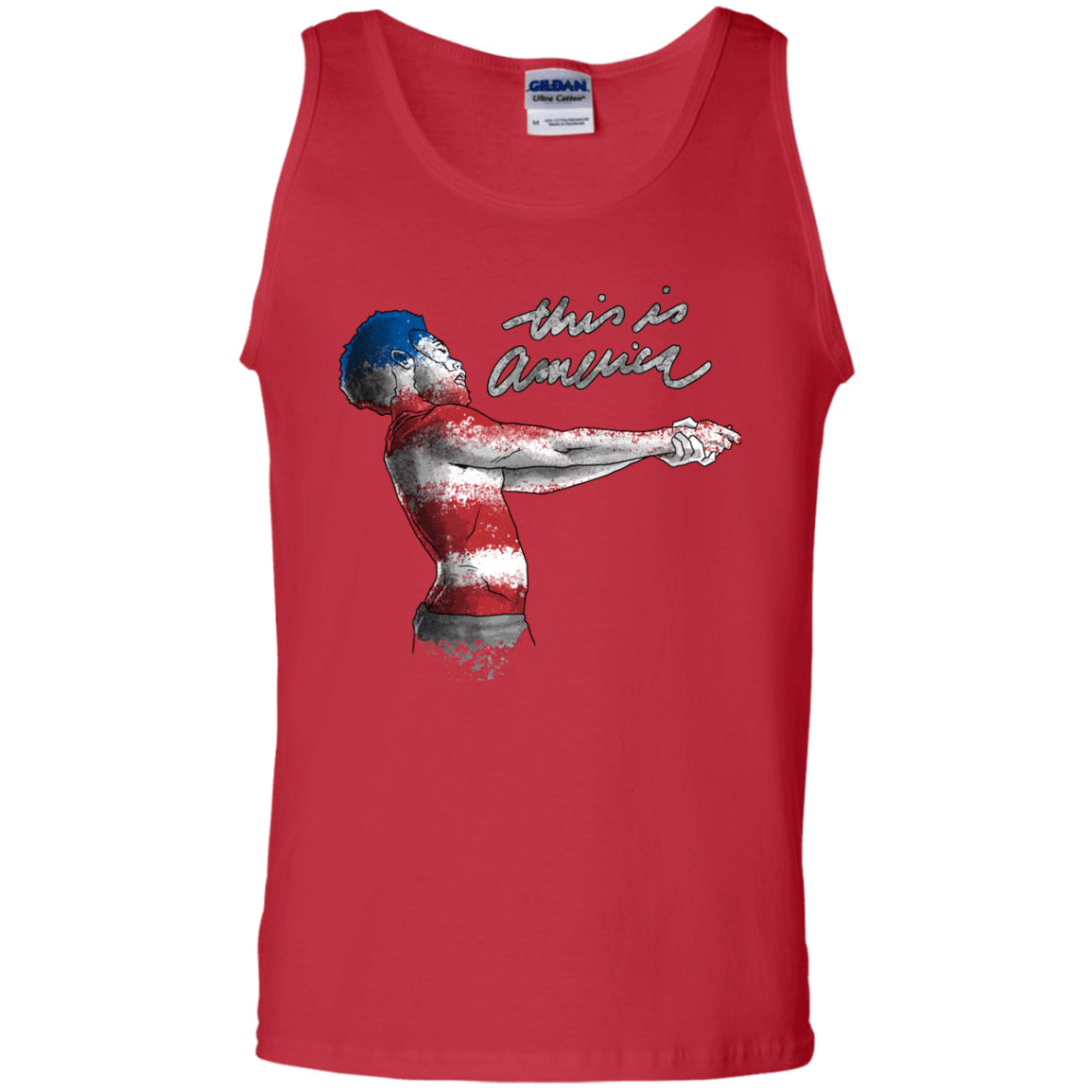 T-Shirts Red / S America Men's Tank Top