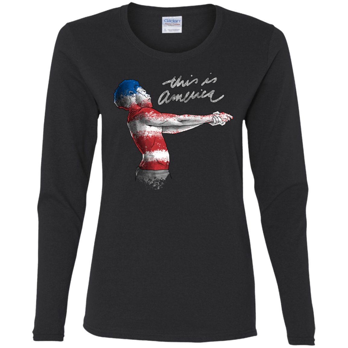 T-Shirts Black / S America Women's Long Sleeve T-Shirt