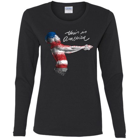 T-Shirts Black / S America Women's Long Sleeve T-Shirt