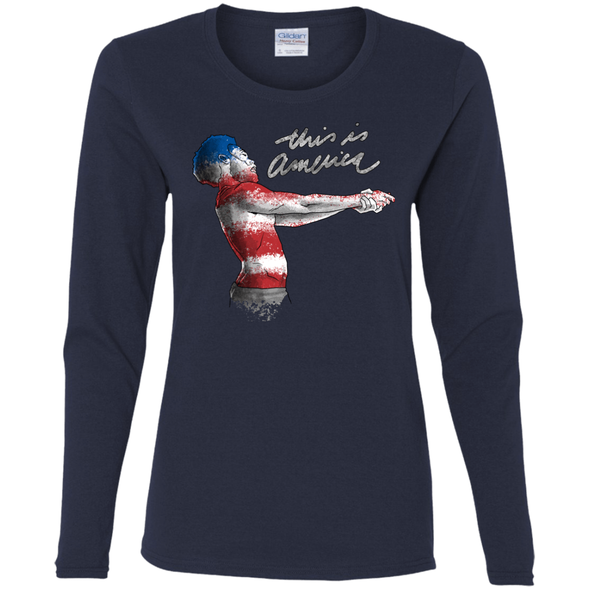 T-Shirts Navy / S America Women's Long Sleeve T-Shirt