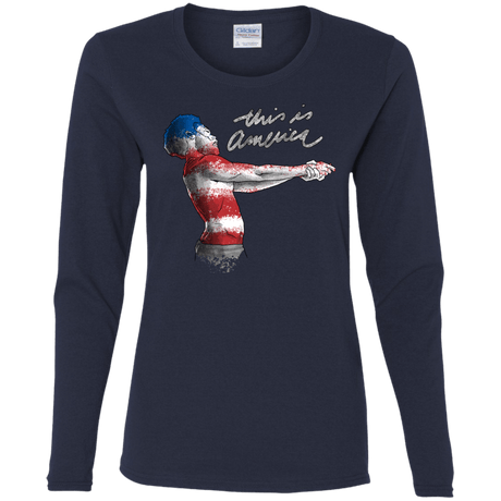T-Shirts Navy / S America Women's Long Sleeve T-Shirt