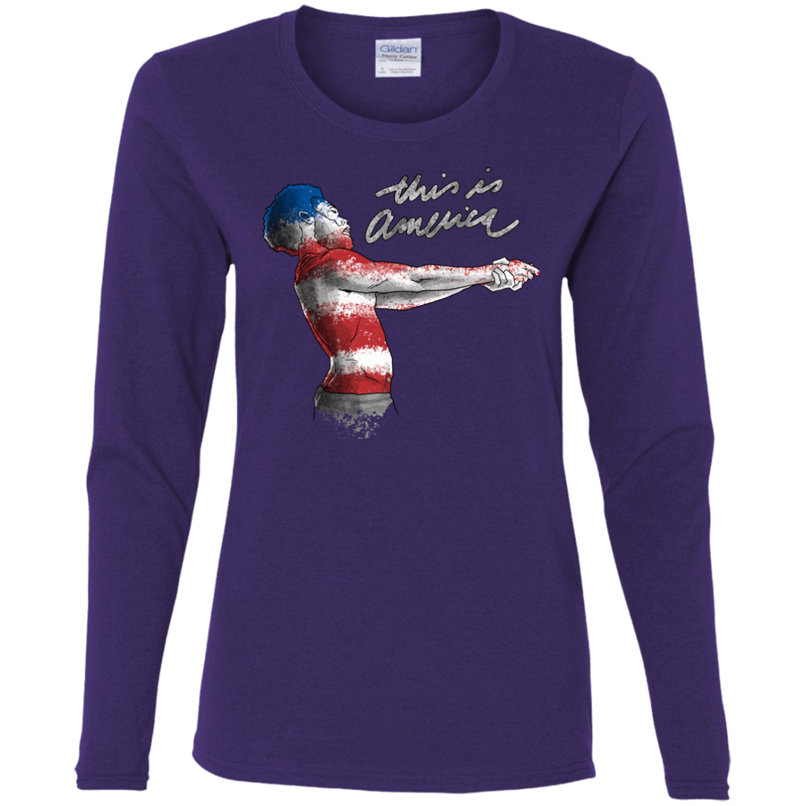 T-Shirts Purple / S America Women's Long Sleeve T-Shirt