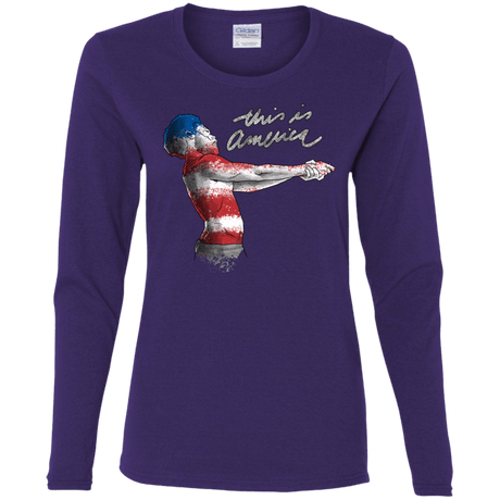 T-Shirts Purple / S America Women's Long Sleeve T-Shirt