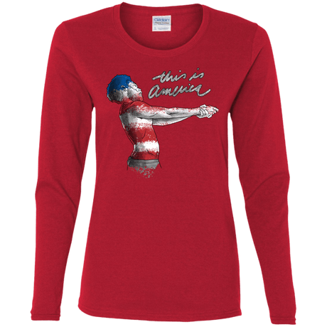 T-Shirts Red / S America Women's Long Sleeve T-Shirt
