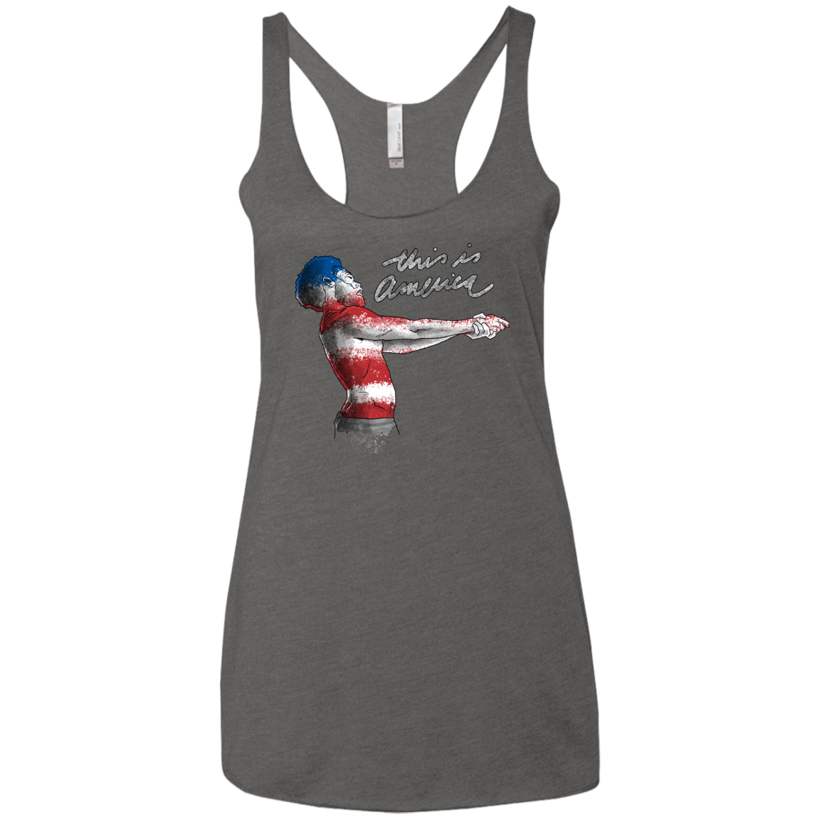 T-Shirts Premium Heather / X-Small America Women's Triblend Racerback Tank