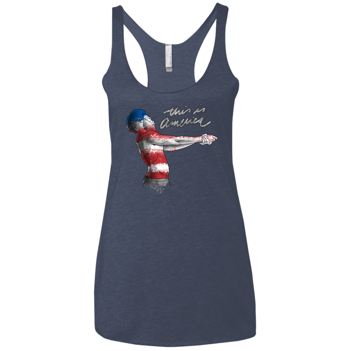 T-Shirts Vintage Navy / X-Small America Women's Triblend Racerback Tank