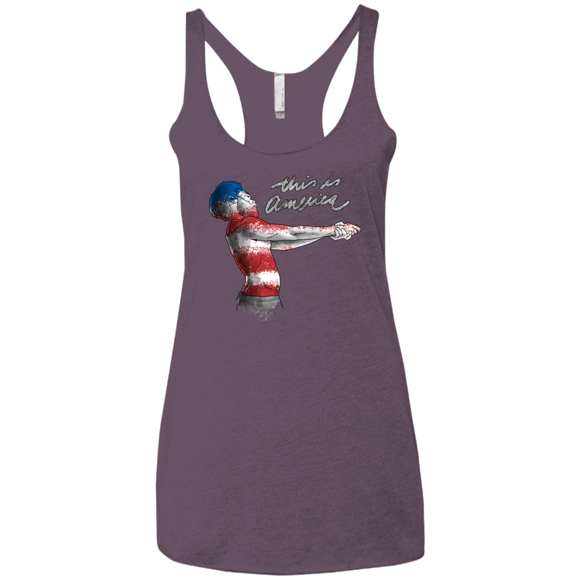 T-Shirts Vintage Purple / X-Small America Women's Triblend Racerback Tank