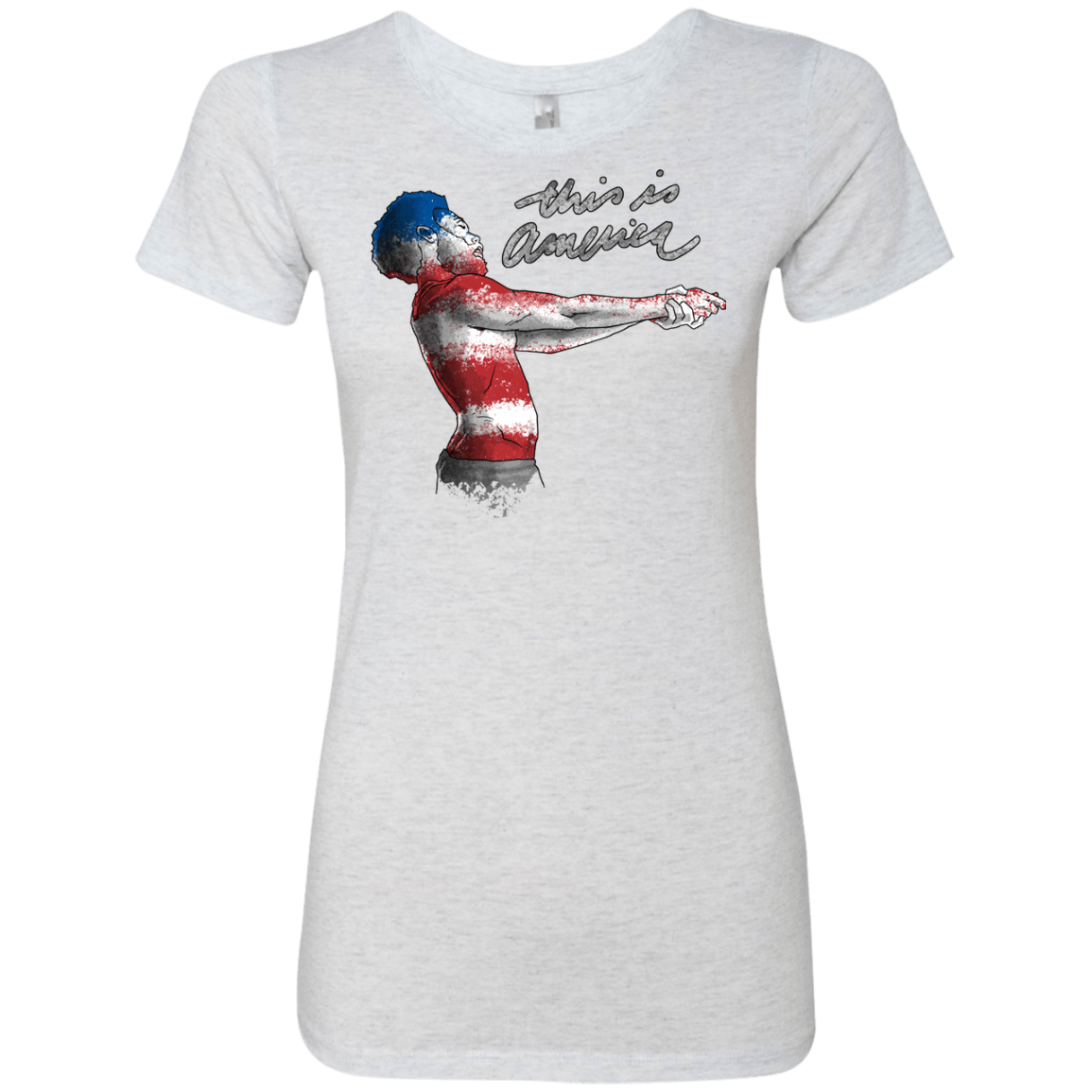 T-Shirts Heather White / S America Women's Triblend T-Shirt