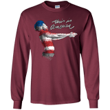 T-Shirts Maroon / YS America Youth Long Sleeve T-Shirt