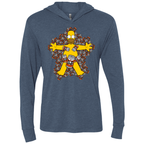 T-Shirts Indigo / X-Small American Duff Triblend Long Sleeve Hoodie Tee