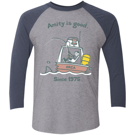 T-Shirts Premium Heather/ Vintage Navy / X-Small Amity Is Good Men's Triblend 3/4 Sleeve