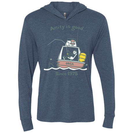 T-Shirts Indigo / X-Small Amity Is Good Triblend Long Sleeve Hoodie Tee