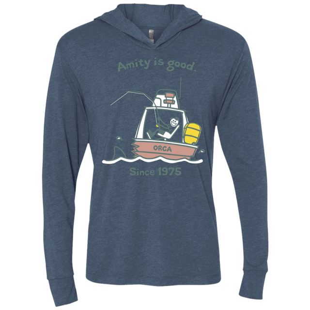 T-Shirts Indigo / X-Small Amity Is Good Triblend Long Sleeve Hoodie Tee