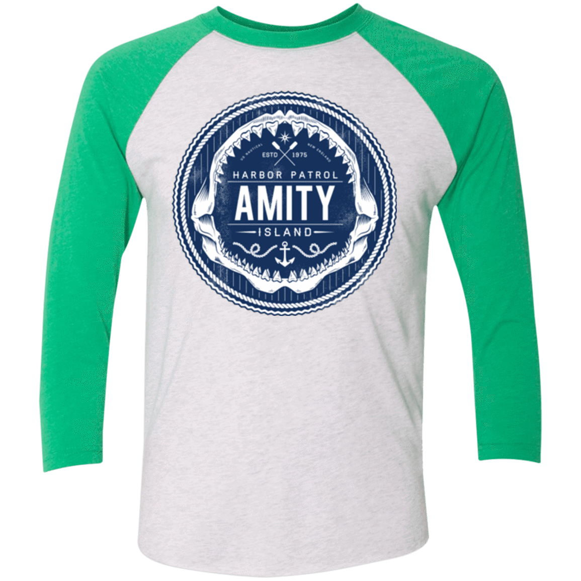 T-Shirts Heather White/Envy / X-Small Amity nemons Triblend 3/4 Sleeve