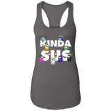 T-Shirts Dark Grey / X-Small Among us Kinda Sus Ladies Ideal Racerback Tank