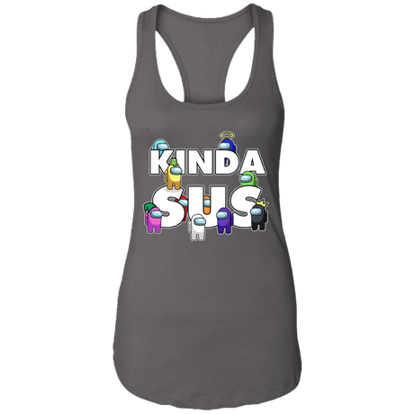 T-Shirts Dark Grey / X-Small Among us Kinda Sus Ladies Ideal Racerback Tank
