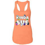 T-Shirts Light Orange / X-Small Among us Kinda Sus Ladies Ideal Racerback Tank