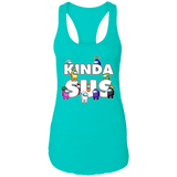 T-Shirts Tahiti Blue / X-Small Among us Kinda Sus Ladies Ideal Racerback Tank