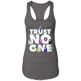 T-Shirts Dark Grey / X-Small Among Us Trust No One Ladies Ideal Racerback Tank