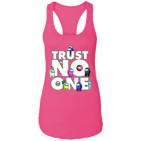 T-Shirts Raspberry / X-Small Among Us Trust No One Ladies Ideal Racerback Tank
