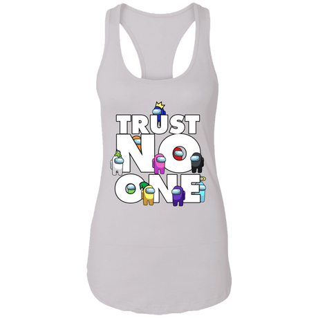 T-Shirts White / X-Small Among Us Trust No One Ladies Ideal Racerback Tank