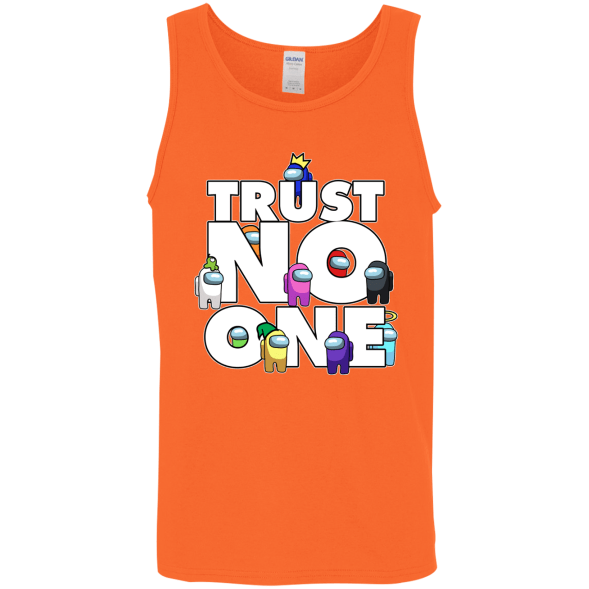 T-Shirts Orange / S Among Us Trust No One Men's Tank Top