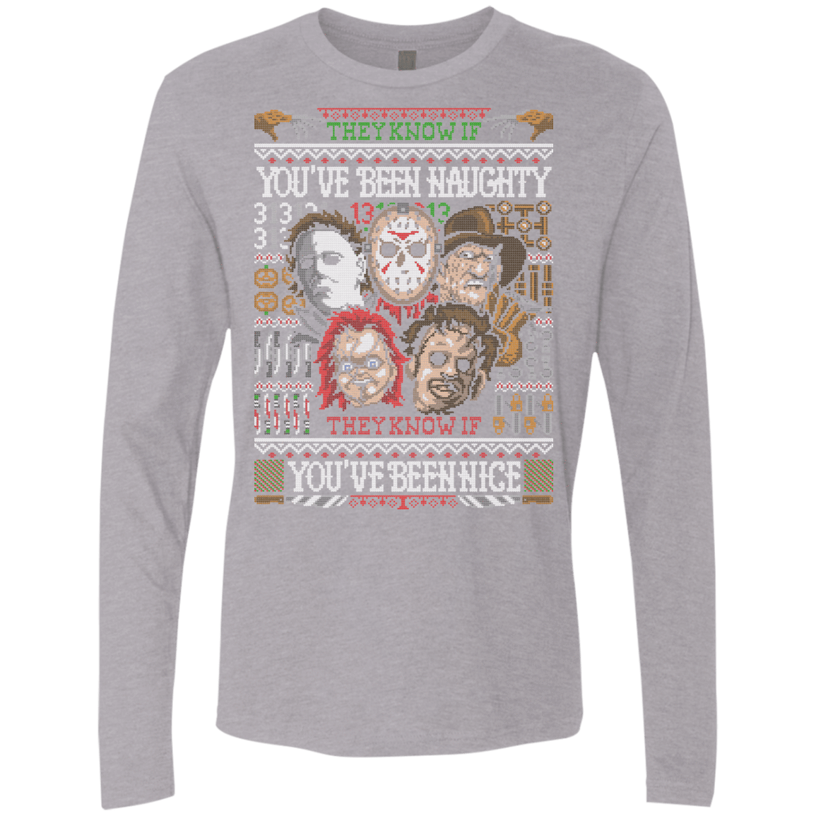 T-Shirts Heather Grey / Small An Ugly Slasher Sweater Men's Premium Long Sleeve