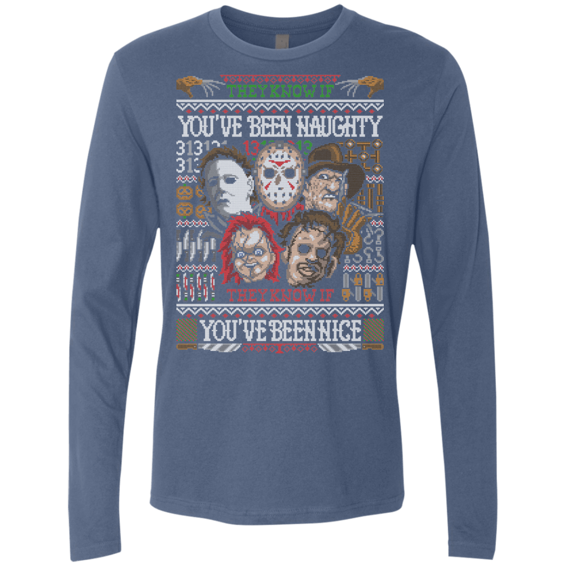 T-Shirts Indigo / Small An Ugly Slasher Sweater Men's Premium Long Sleeve