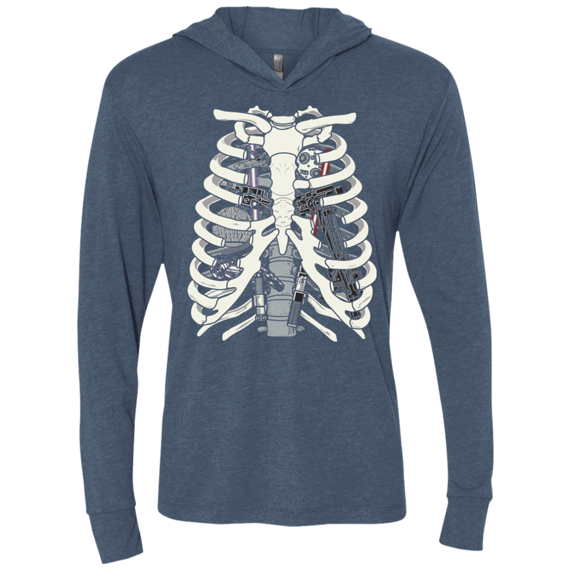 T-Shirts Indigo / X-Small Anatomy of a Galaxy Far Away Triblend Long Sleeve Hoodie Tee