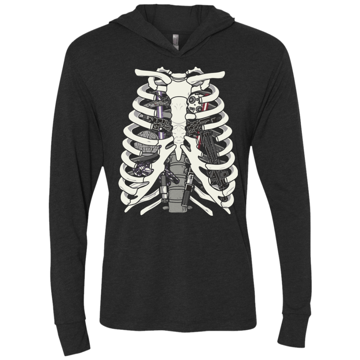 T-Shirts Vintage Black / X-Small Anatomy of a Galaxy Far Away Triblend Long Sleeve Hoodie Tee