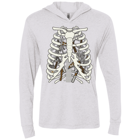 T-Shirts Heather White / X-Small Anatomy of a Ninja Turtle Triblend Long Sleeve Hoodie Tee