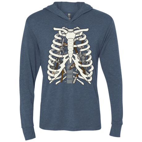 T-Shirts Indigo / X-Small Anatomy of a Ninja Turtle Triblend Long Sleeve Hoodie Tee