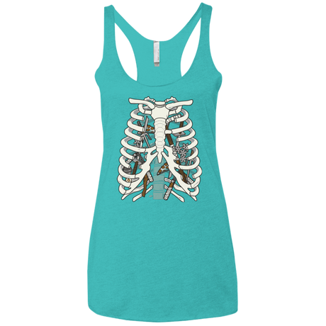 T-Shirts Tahiti Blue / X-Small Anatomy of a Ninja Turtle Women's Triblend Racerback Tank