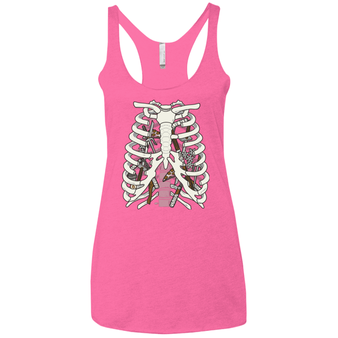 T-Shirts Vintage Pink / X-Small Anatomy of a Ninja Turtle Women's Triblend Racerback Tank