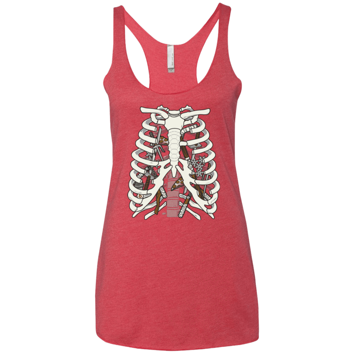 T-Shirts Vintage Red / X-Small Anatomy of a Ninja Turtle Women's Triblend Racerback Tank