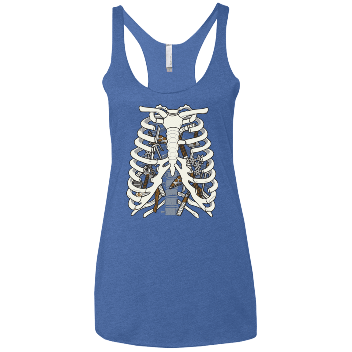 T-Shirts Vintage Royal / X-Small Anatomy of a Ninja Turtle Women's Triblend Racerback Tank