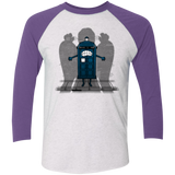 T-Shirts Heather White/Purple Rush / X-Small Angels Are Here Men's Triblend 3/4 Sleeve
