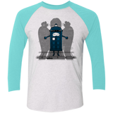 T-Shirts Heather White/Tahiti Blue / X-Small Angels Are Here Men's Triblend 3/4 Sleeve