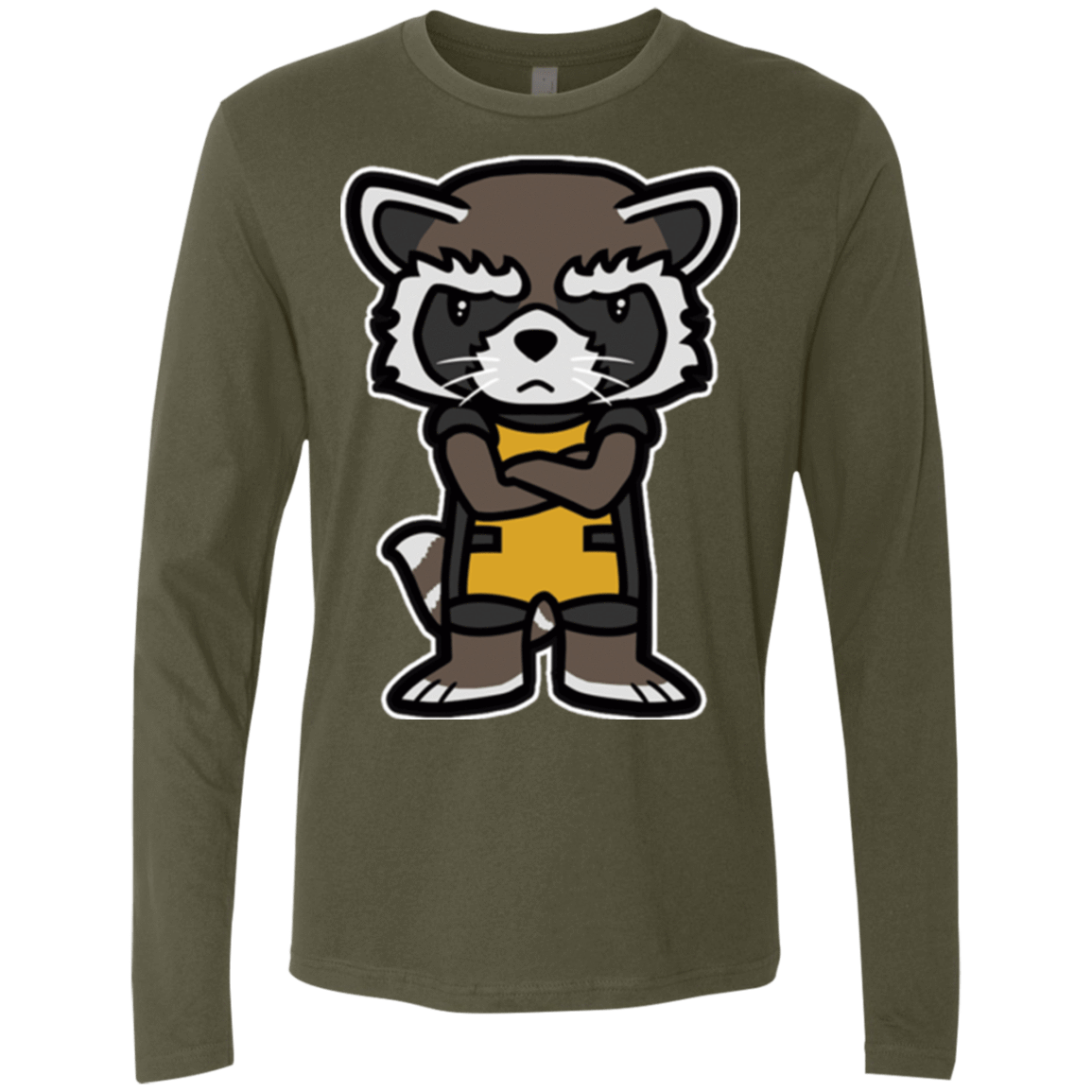 T-Shirts Military Green / Small Angry Racoon Men's Premium Long Sleeve