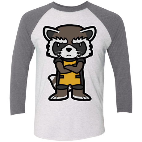 T-Shirts Heather White/Premium Heather / X-Small Angry Racoon Triblend 3/4 Sleeve