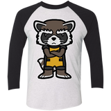 T-Shirts Heather White/Vintage Black / X-Small Angry Racoon Triblend 3/4 Sleeve