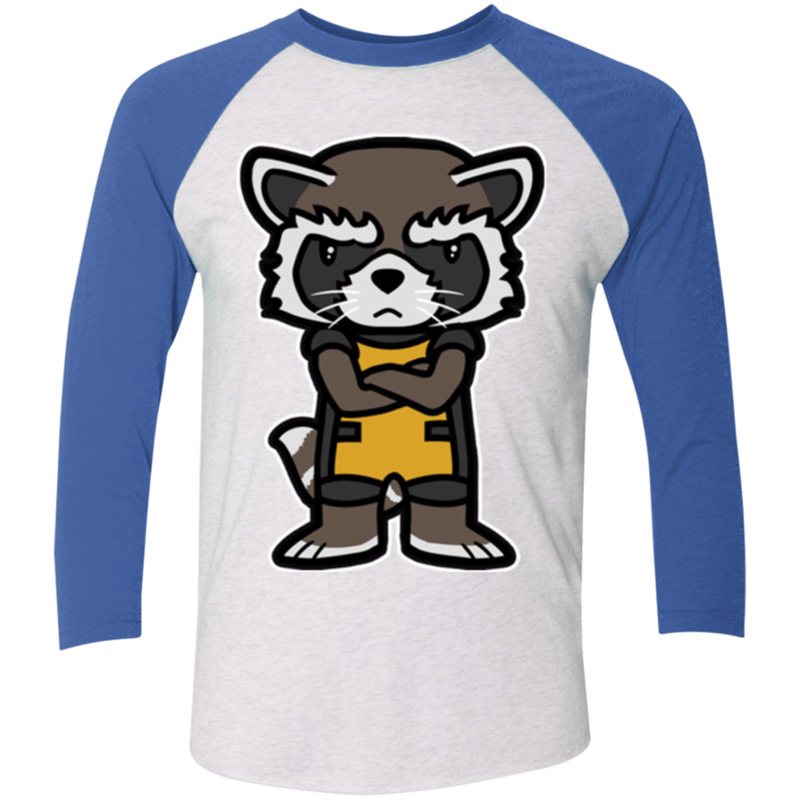 T-Shirts Heather White/Vintage Royal / X-Small Angry Racoon Triblend 3/4 Sleeve