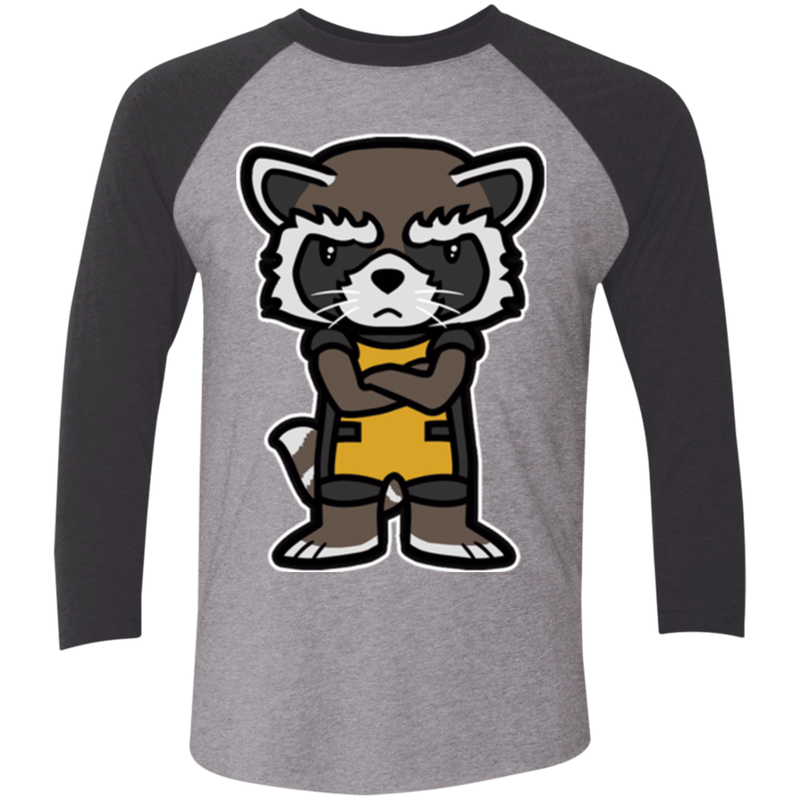 T-Shirts Premium Heather/ Vintage Black / X-Small Angry Racoon Triblend 3/4 Sleeve