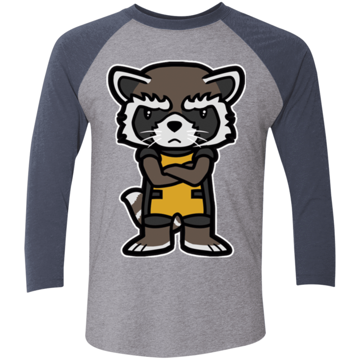 T-Shirts Premium Heather/ Vintage Navy / X-Small Angry Racoon Triblend 3/4 Sleeve